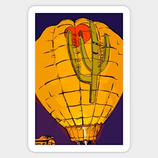 Hot Air Balloon Cactus Night Glow Sticker